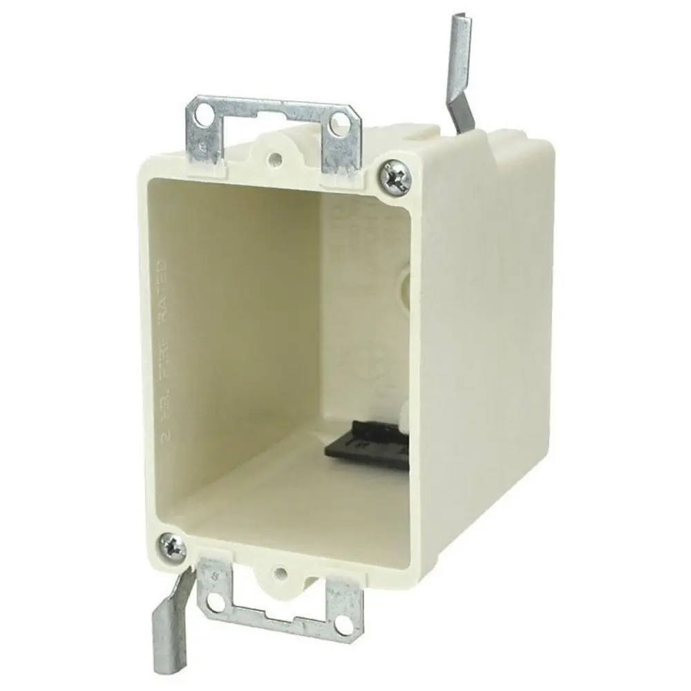 Single-Gang Electrical Box, Wing Bracket/Metal Ears, 18.0 Cu. In., Off ...