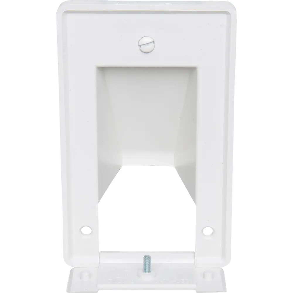 平棚 900x350x 300 Single-Gang 2-Piece Reversible Low-Voltage Cable Entrance Plate, White