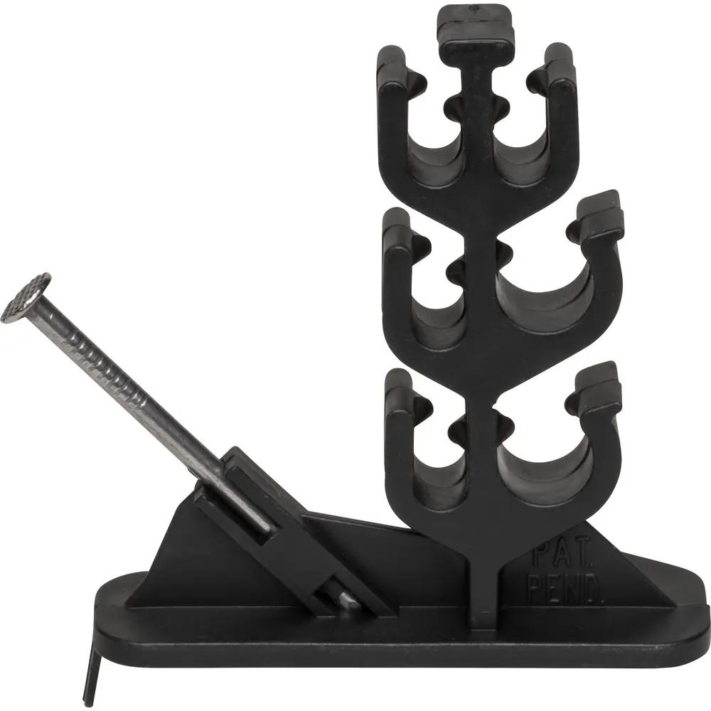 Cable Stacker, (4) 14/2 to 10/2 AWG, Nail-On, Plastic, Black