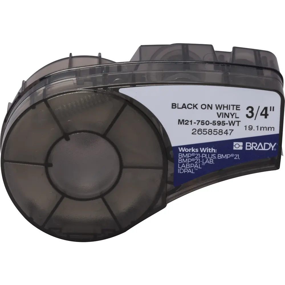 0.75 x 21' All Weather Permanent Adhesive Vinyl Label Tape