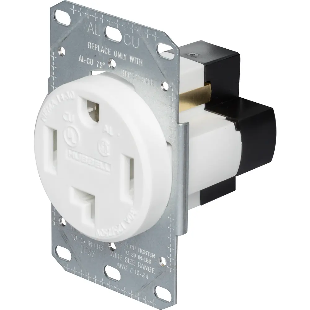 30A tradeSELECT® Residential Single Receptacle, 3-Pole, 4-Wire, 125/250 ...