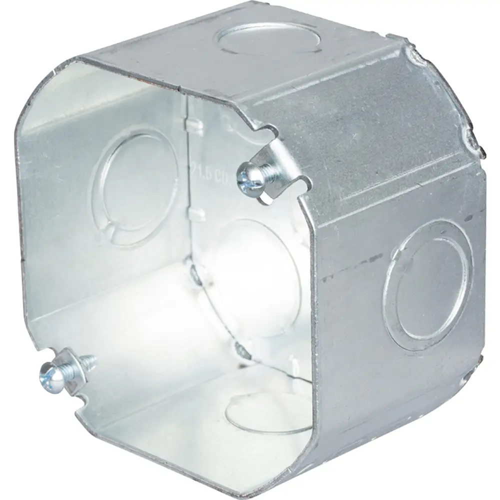 4" Octagon Box Welded, 1/2", 3/4" MKO's, 2-1/8" Deep