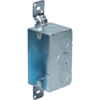 Single-Gang Welded Handy Box, Flush Bracket, 1/2