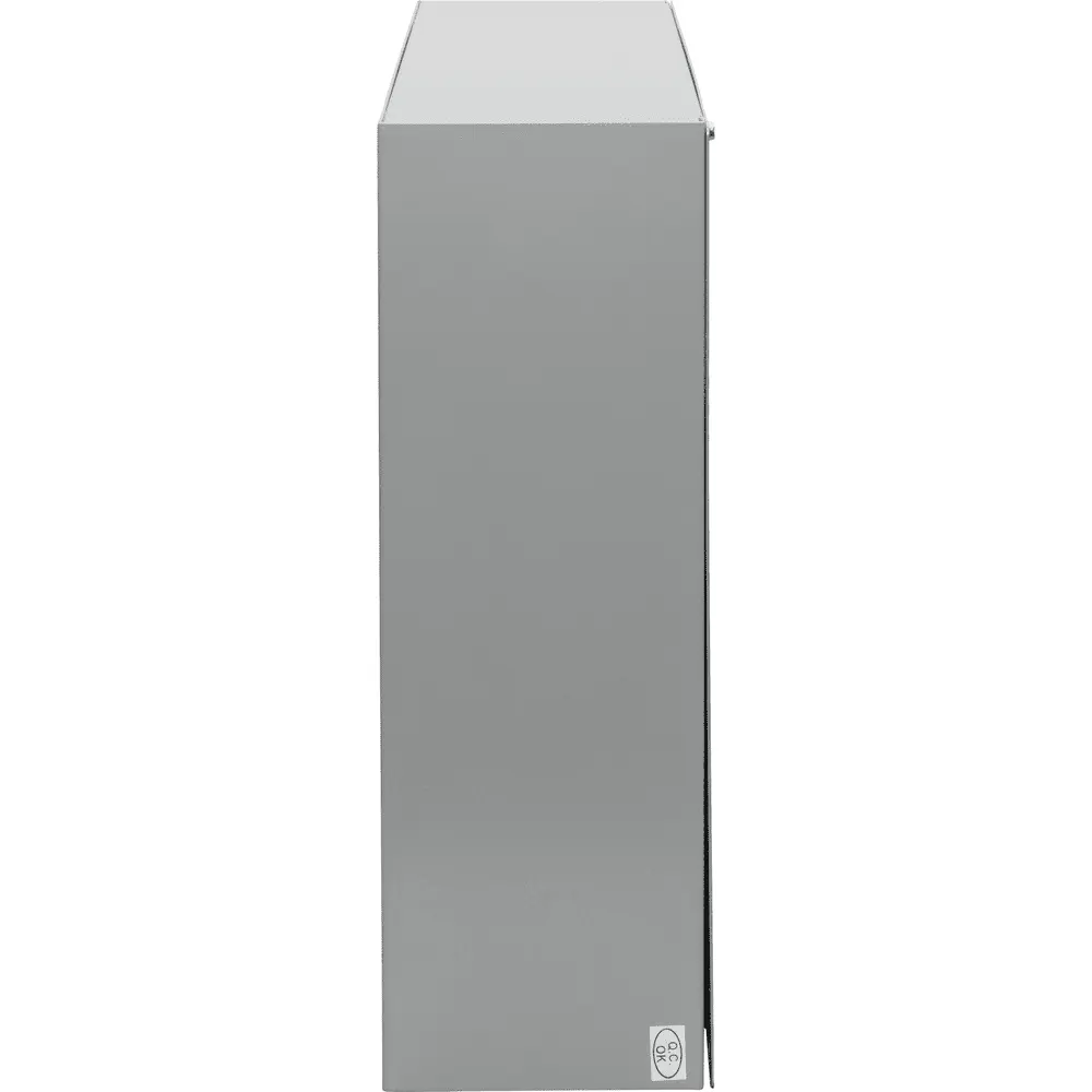 Electrical Enclosure, Screw Cover, 18 x 18 x 6 in., NEMA 1, Gray