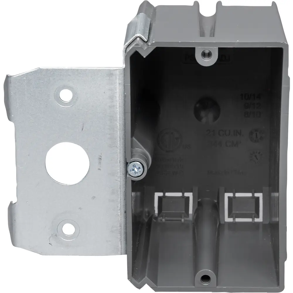 Single-Gang Plastic Switch Box, Adjustable, 21 Cu. In.
