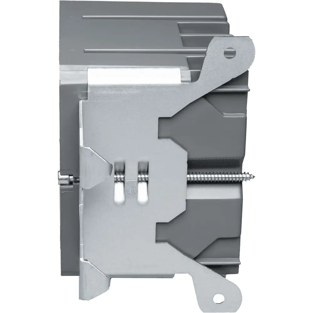 2-Gang Plastic Switch Box, Adjustable Steel Bracket, 34 Cu. In. 2-Gang Plastic Switch Box, Adjustable Steel Bracket, 34 Cu. In.
