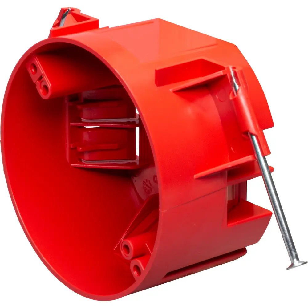 Round Nail-On Switch Box, 20 Cu. In., Red