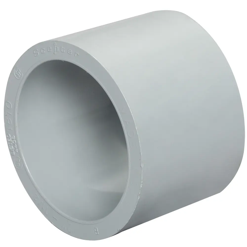 Reducer, 2 In. to 1-1/2 In., PVC, Gray