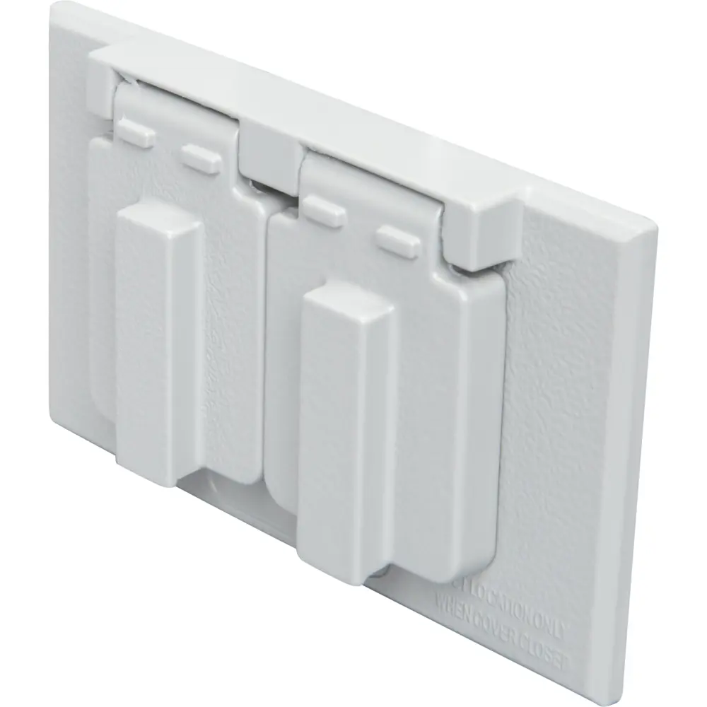 Gray Double Receptacle Outdoor Cover - Non-Metallic, Weatherproof Box Cover For Damp Locations