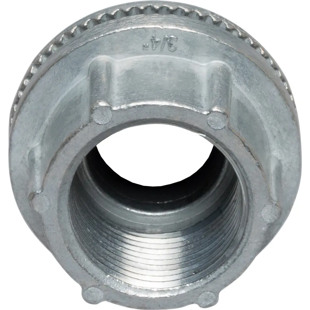 Watertight Hub, 3/4 In., Die-Cast Zinc, Gray w/ Insulated Throat