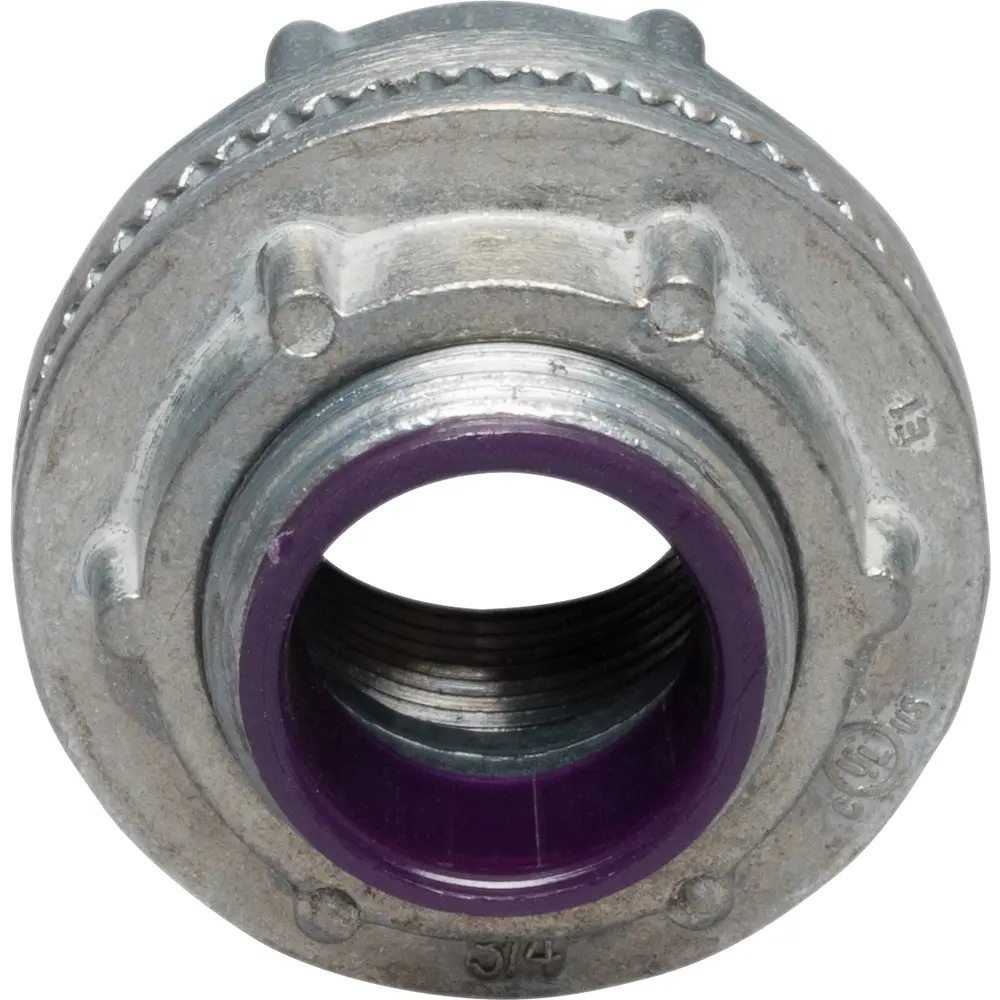 Watertight Hub, 3/4 In., Die-Cast Zinc, Gray w/ Insulated Throat