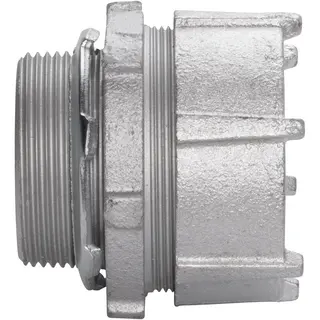 Compression Connector, 2 In., Rigid, Malleable Iron, Gray w
