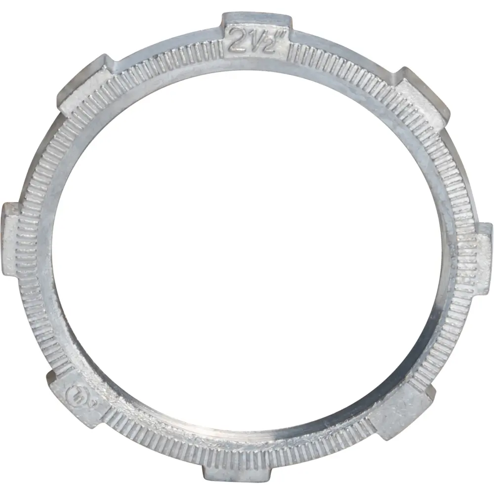 Locknut, 2-1/2 In., Rigid/IMC, Die-Cast Zinc, Gray