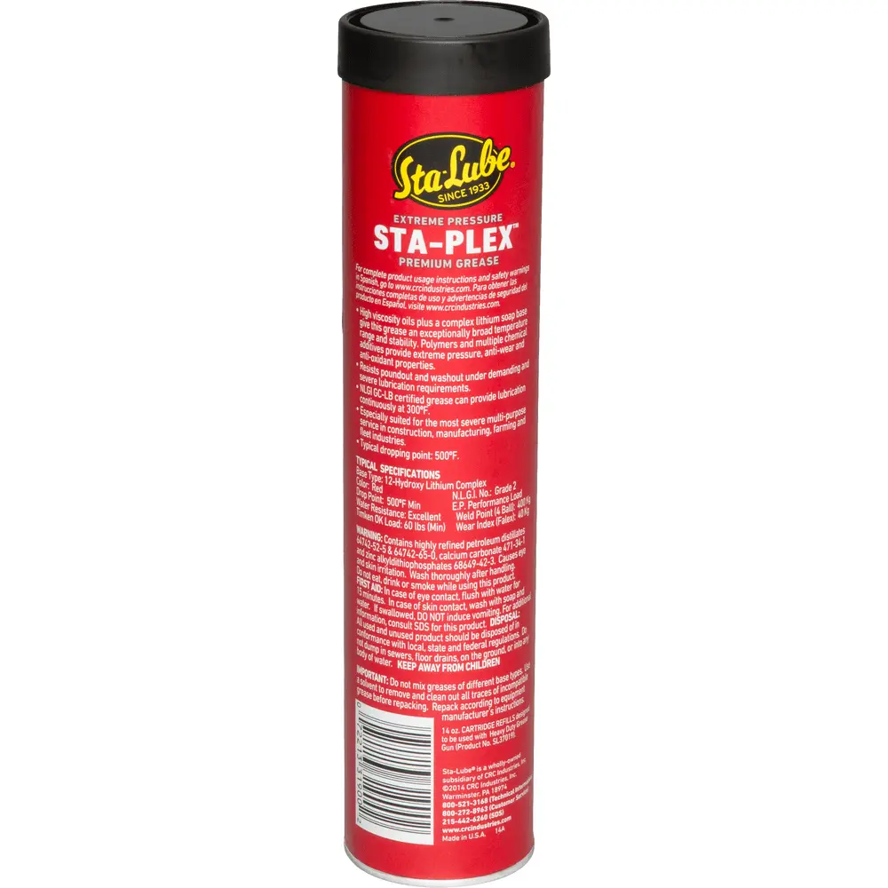 Sta-Plex Extreme Pressure Premium Red Grease, 14 Ounce