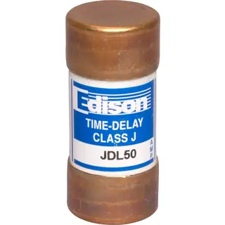 50 A Class J Time-Delay Fuse, Dual-Element, 600 VAC