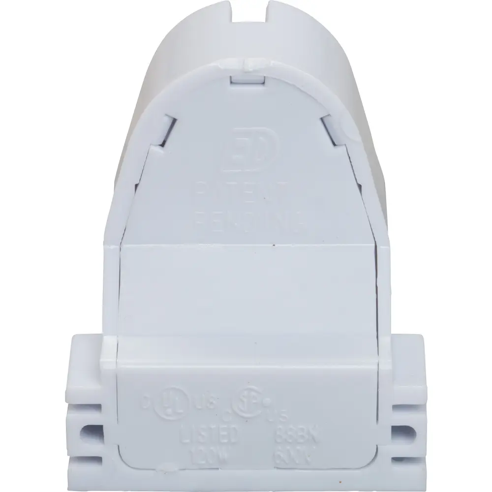 600 VAC T5 Low Profile Fluorescent Lamp Holder w/ Fixed End, G5, White, image size:1000x1000