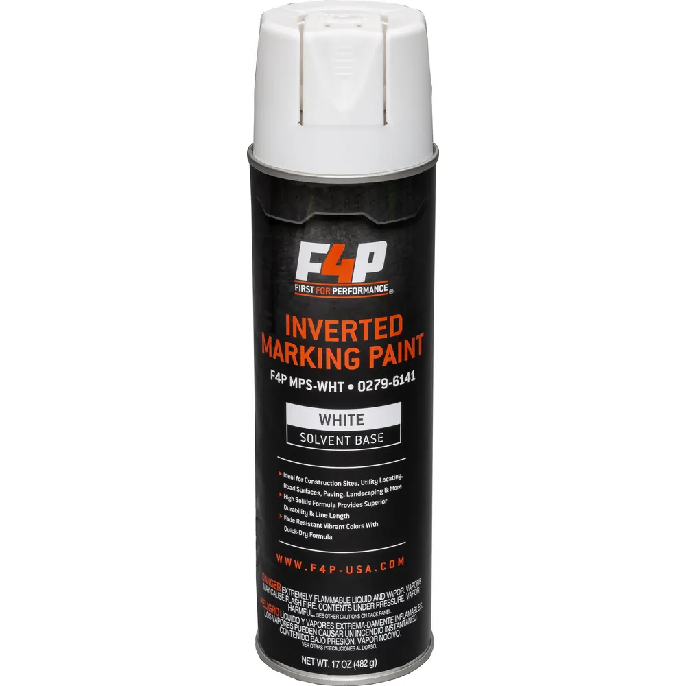 Inverted Can Marking Paint, Inverted, White, Aerosol, Spray Can, 17 Ounce