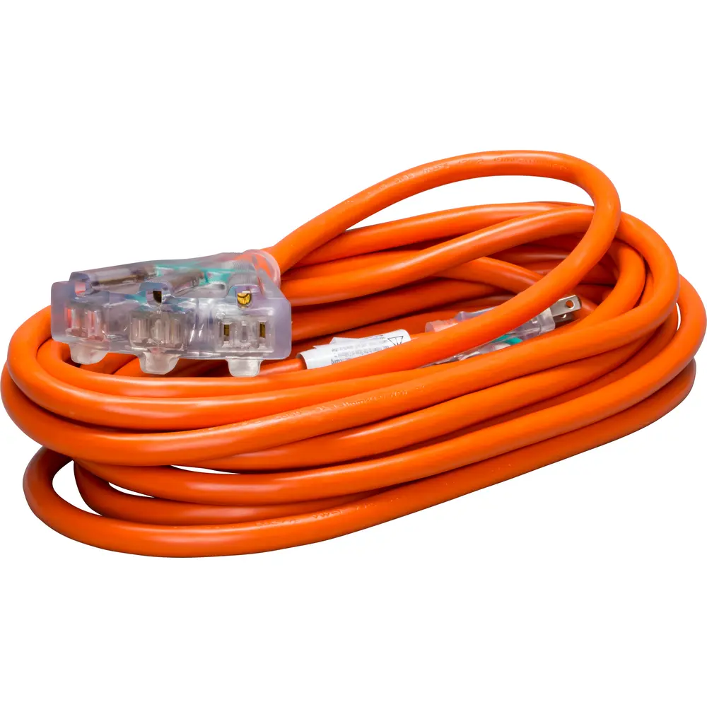 25ft 15A 12AWG SJTW LE Triple Tap Fan Extension Cord