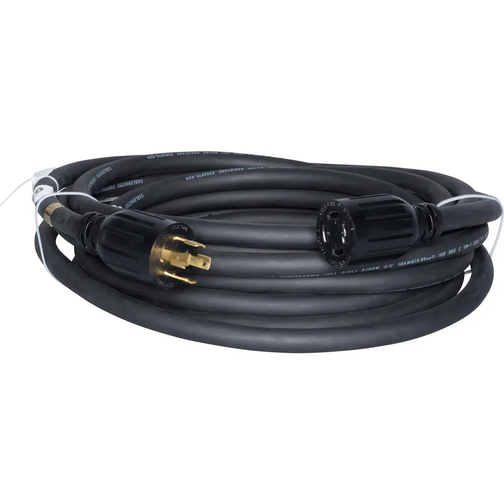 Generac Cable Generator Cord, Power, 25ft, 30A, 10AWG, Black