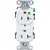 20 A 125 VAC NEMA 5-20R Hospital Grade Duplex Receptacle, White