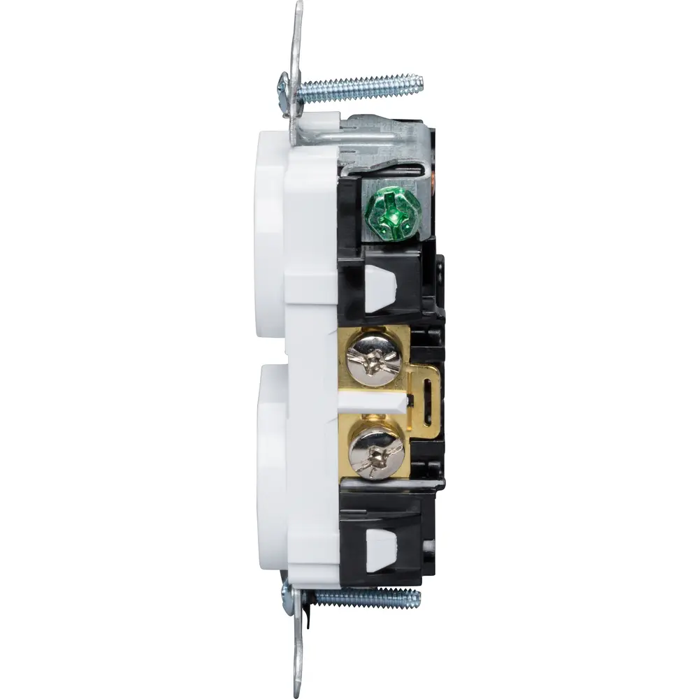 Leviton 8300-HI Hospital Grade Heavy-Duty Straight Blade Duplex Receptacle 20-Amp 125-Volt NEMA 5-20R Ivory - Lade Electric Supply