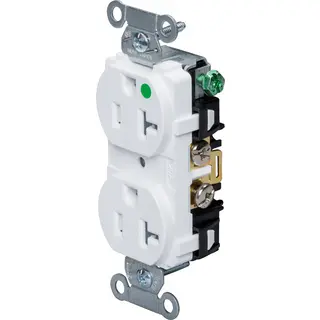 United States HDW E-120C Duplex Receptacle - 1-9/16" X 4-1/4", White, For Mobile Homes