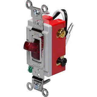 Hubbell Wiring Device-Kellems HBL1223PL Industrial Grade Pilot Light Toggle  Switch, General Purpose AC, Three-Way, 20A, 120/277VAC, Red - City Electric  Supply