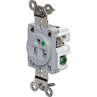 Hubbell Wiring Device-Kellems HBL8310GY 20A Straight Blade Device, 2-Pole,  3-Wire, Gray
