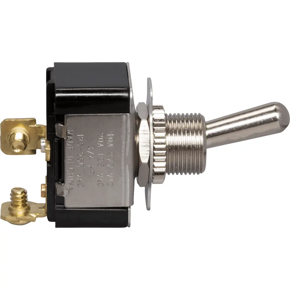 10 A 277 VAC 20 A 125 VAC Toggle Switch w/ On-Off Faceplate, SPST