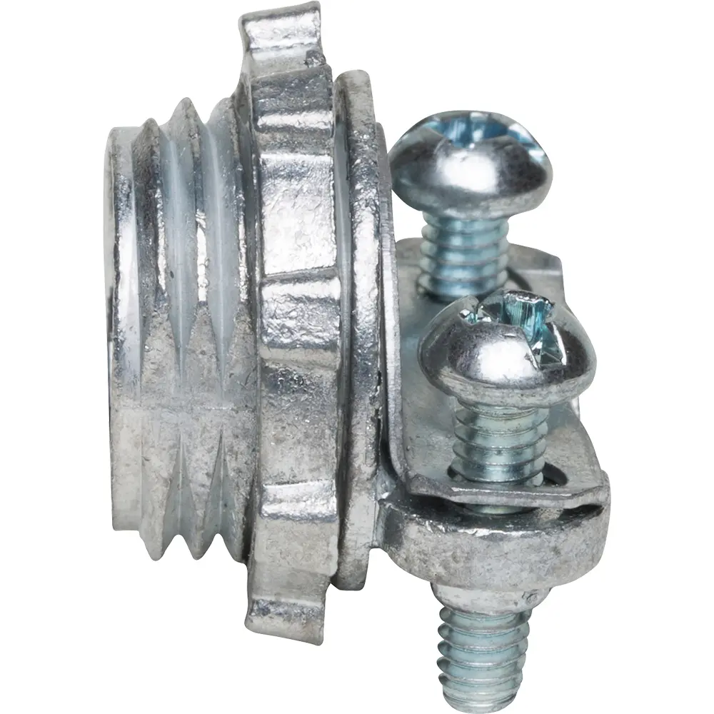 Flex Connector, 1/2 In., Service Entrance, Threaded, Die-Cast, Gray