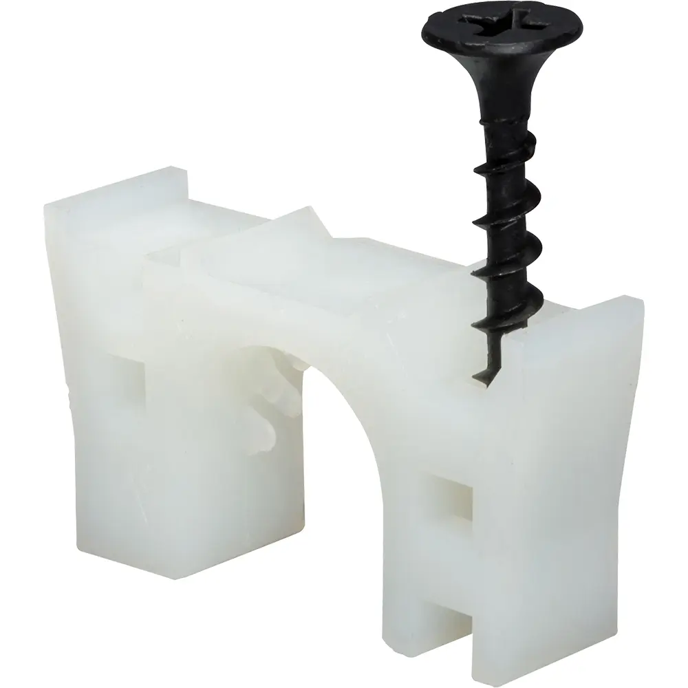 Cable Strap, AC/MC/Flex, Stackable, Plastic, White, 1-Hole