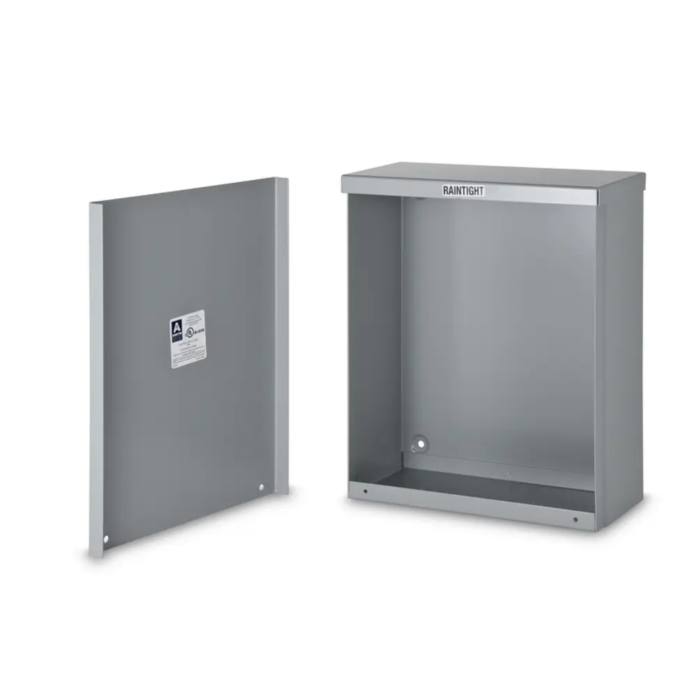 Electrical Enclosure, Screw Cover, 24 x 24 x 8 in., NEMA 3R, Gray
