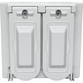 Weatherproof Outlet Covers For Outdoor Use – 2-Pack Horizontal Wall Socket Protector, Black, Heavy Duty, Rainproof & Dustproof Design