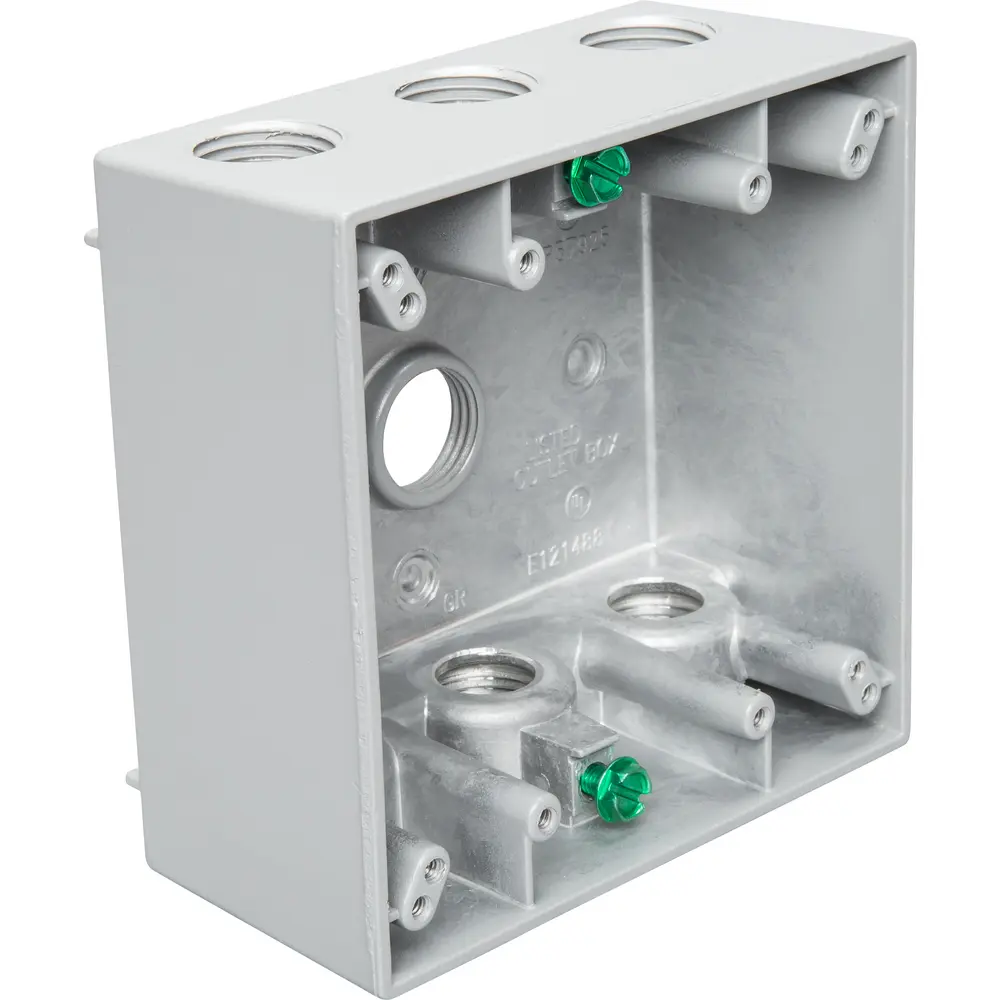 Outlet Box Threaded Two Gang Outlet Box with 7 Threaded Outlet