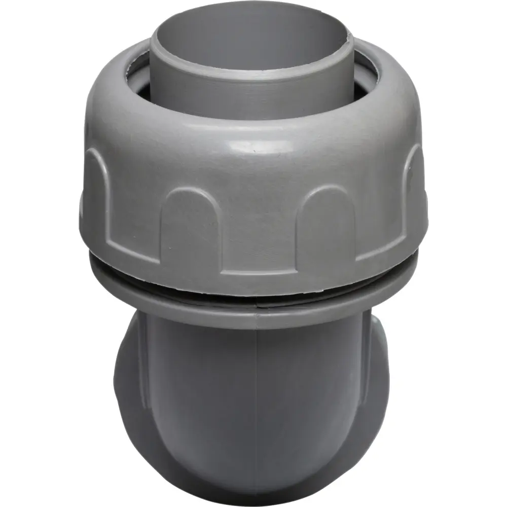 Liquidtight Connector, 1-1/4 In., 90°, Plastic, Gray, 2-Piece