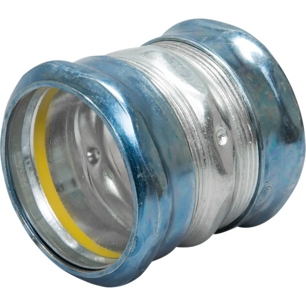Compression Coupling, EMT, 2 In., Steel, Gray, Raintight