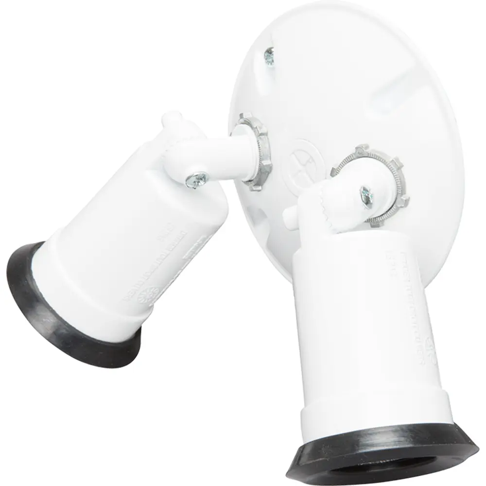 120V, Twin PAR Floodlight Lampholder w/ Round Cover, White, UL Listed