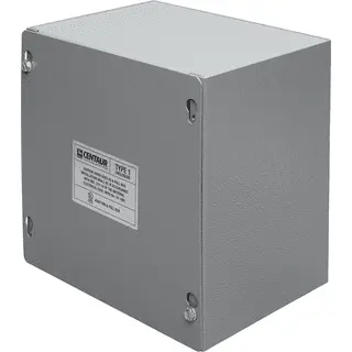 Electrical Enclosure, Screw Cover, 8 x 8 x 4 in., NEMA 1, Gray, No