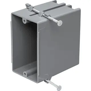 Single-Gang Plastic Switch Box, Nail-On, 22 Cu. In.