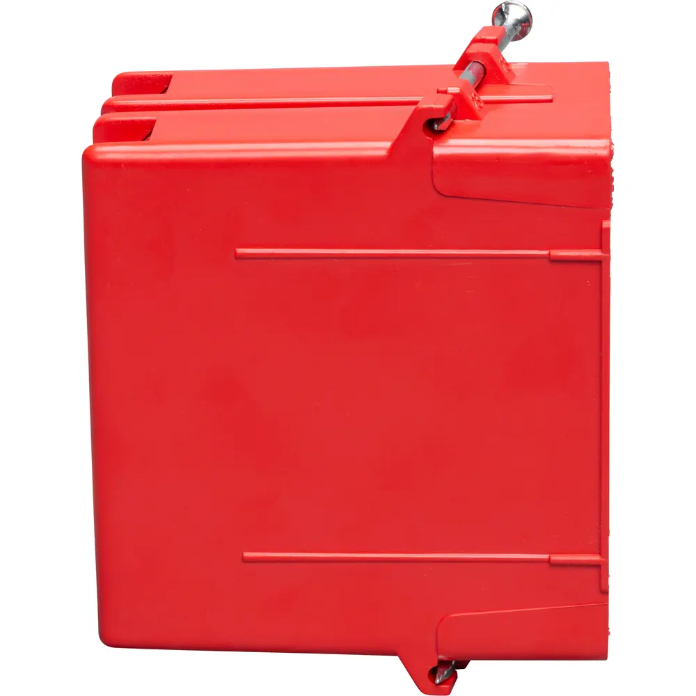Single-Gang Plastic Switch Box, Nail-On, Red, 22 Cu. In.