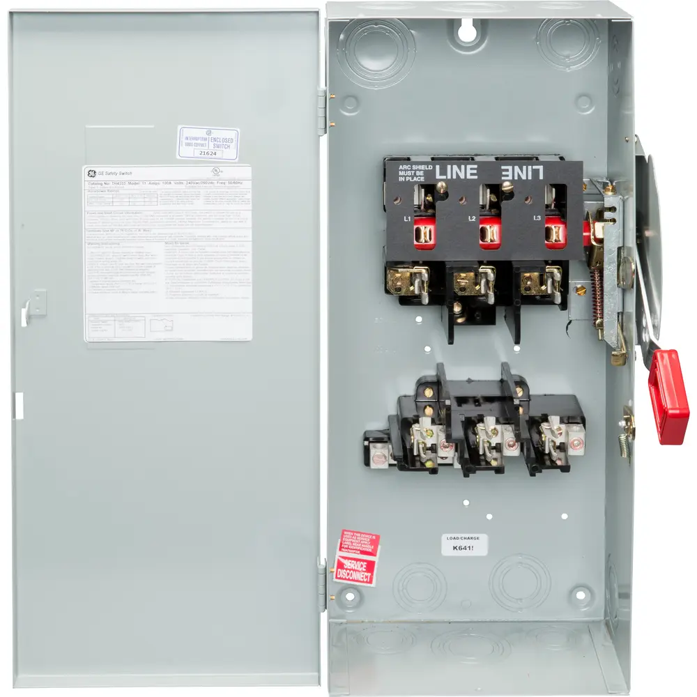 100A 240V 3-Pole Safety Switch, Fusible NEMA 1 Heavy Duty