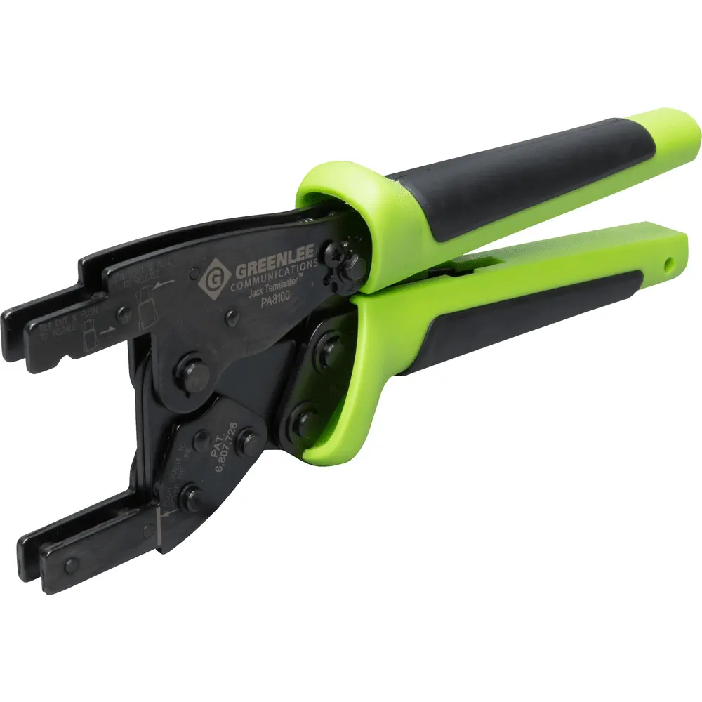 Crimping Tool, 26-18 AWG, Jack Terminator, Hardened Frame, Steel Blade