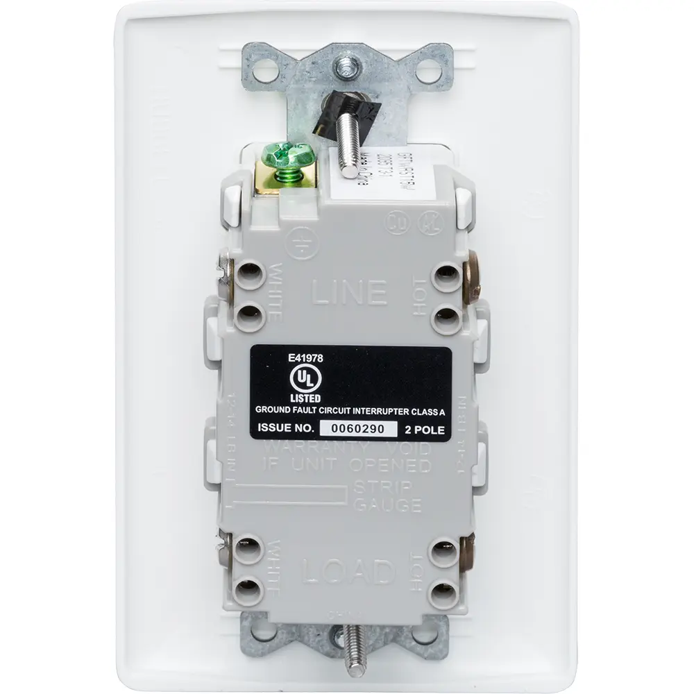 Faith 15A Weather-Resistant GFCI Outlet – Tamper-Resistant, Self-Test, ETL Listed, With Wall Plate, White