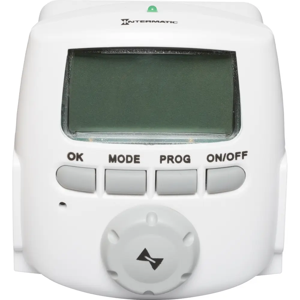 Plug-In Timer, Electronic, 7-Day, 120 VAC, 60 Hz, NEMA 5-15, White