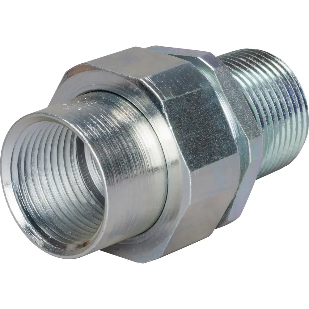 Union In Conduit Conduit Union, 1 In., Rigid, Male/Female, Steel, Gray