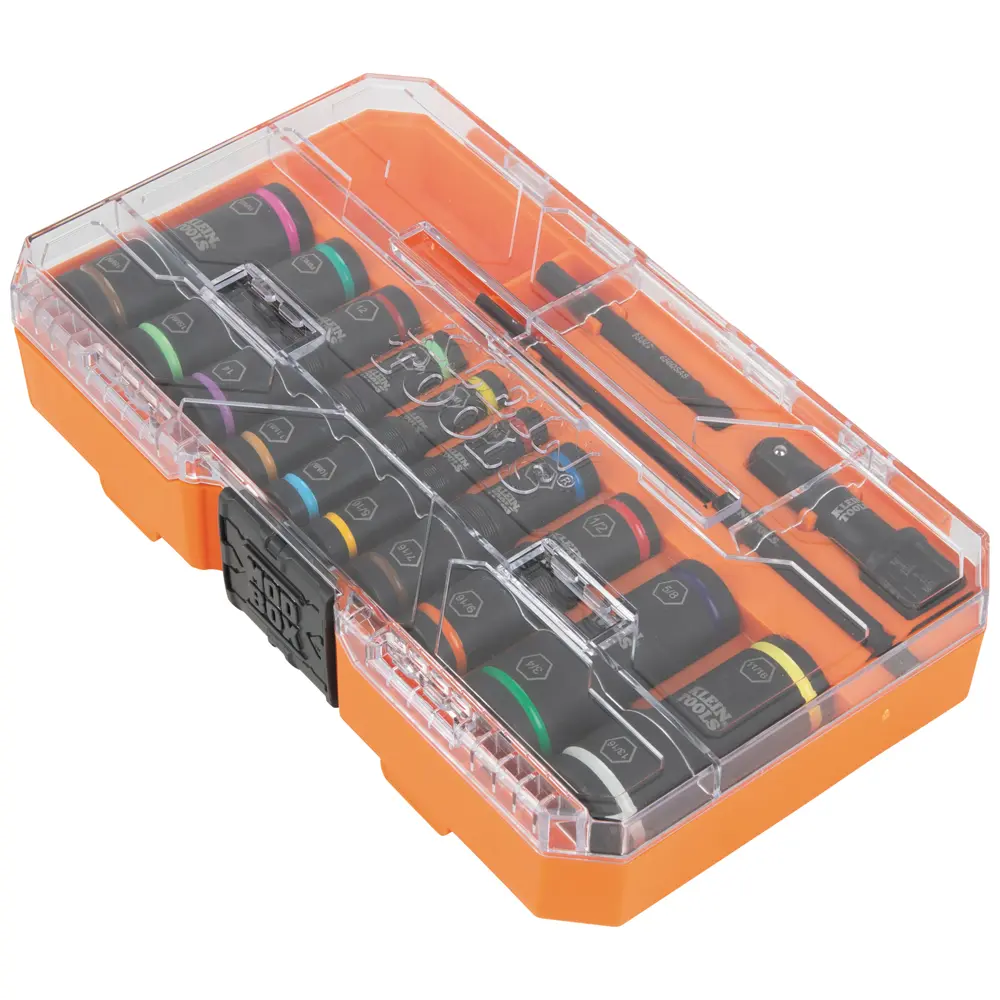 Impact Socket Set, 13-Piece, Flip Type, KNECT, SAE & Metric, Steel