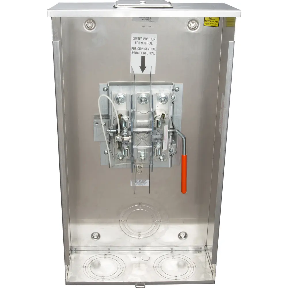 41105-02FL 320A 5-Jaw Ringless Meter Socket, Lever Bypass