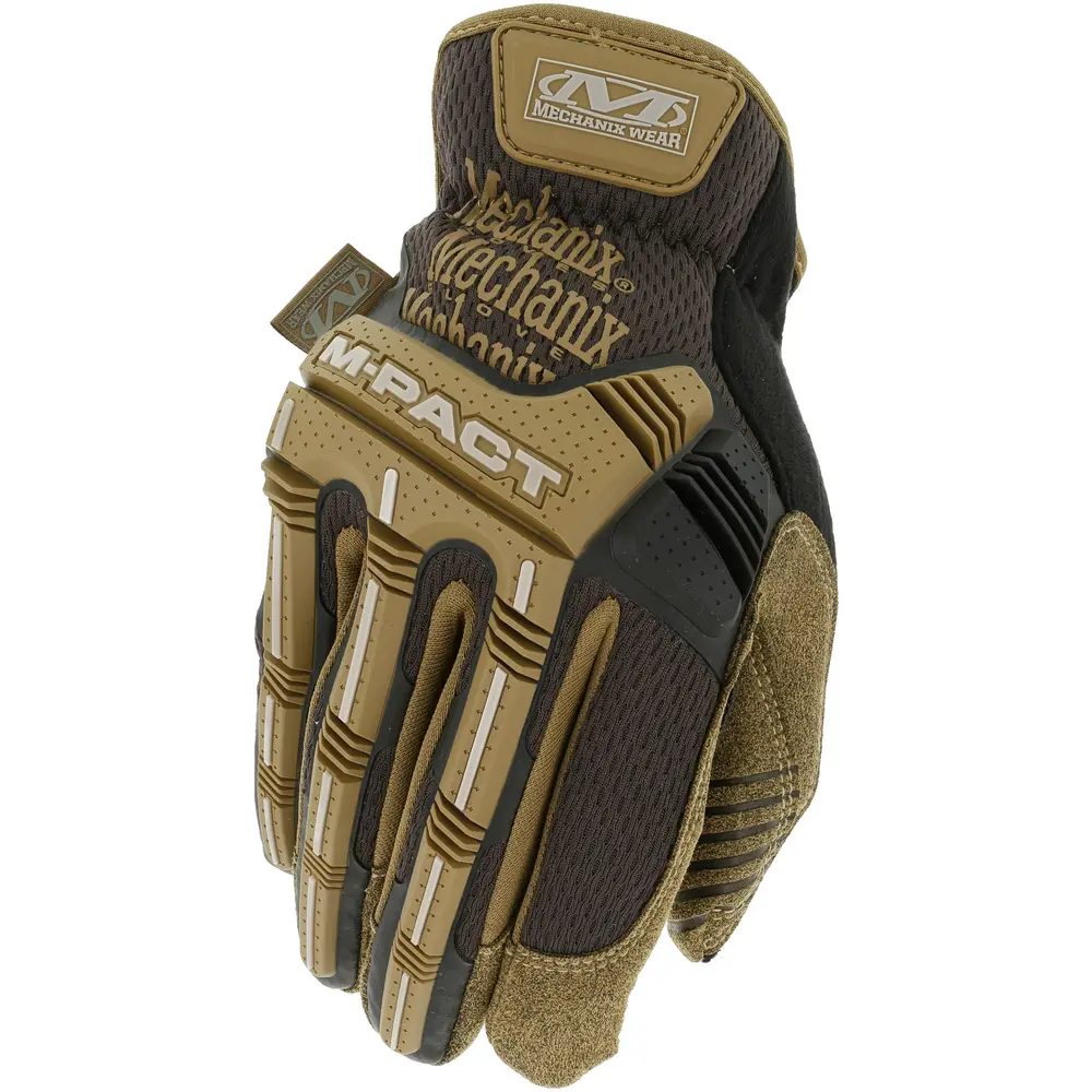 Gloves, Medium, Brown, Armortex, M-Pact, Open-Cuff, Impact Resistant