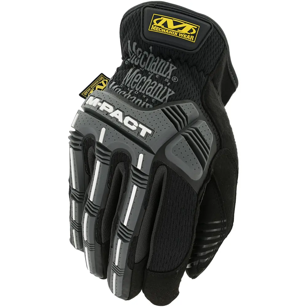 Gloves, X-Large, Black/Gray, Armortex, M-Pact, Open-Cuff, Impact Resistant