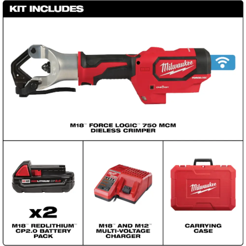 M18™ FORCE LOGIC™ 750 MCM Dieless Crimper